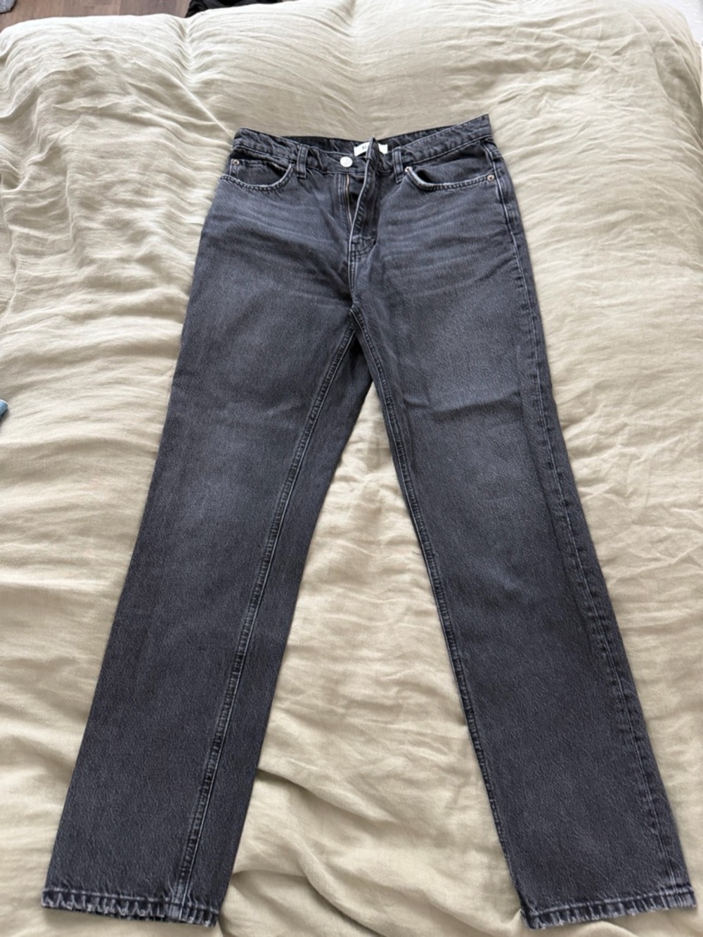 Re/Done Washed Black High-Rise Jeans